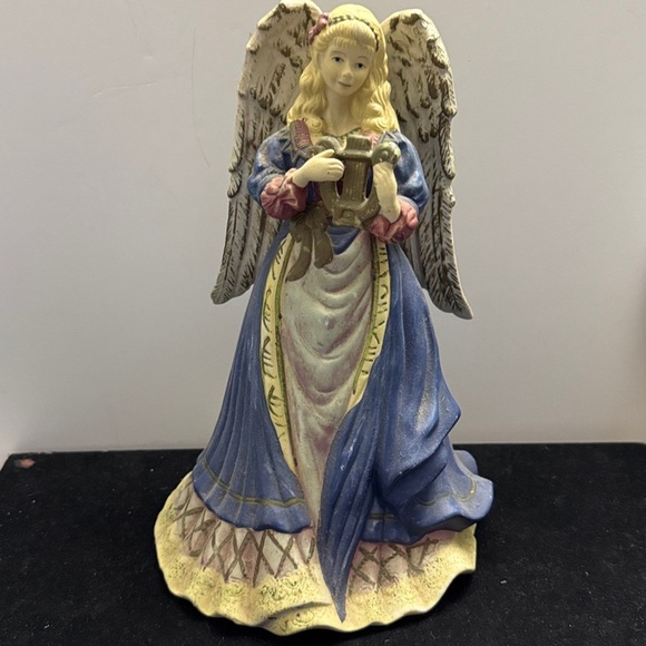 Vintage Debco Brand 10.5” Angel with Harp Ceramic Figurine - Picture 1 of 6